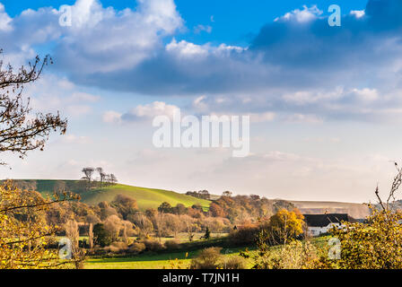 The view across the Otter Valley is always glorious, but in Autumn it is particularly stunning. Foto Stock