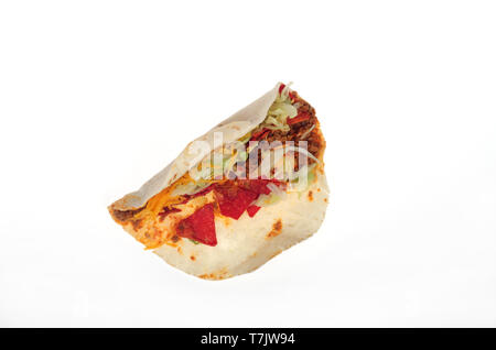 Taco Bell morbida caricata piccante nacho taco da sopra Foto Stock