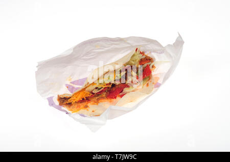 Taco Bell piccante di soft taco sull'involucro Foto Stock