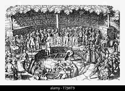 Langenschwalbach o Bad Schwalbach vicino a Wiesbaden è stata fin dal XIV secolo una città termale con una sorgente minerale di acqua di guarigione Foto Stock