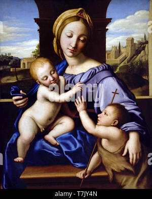 La Vergine con il Bambino e San Giovanni Battista Giovanni Battista Salvi - SASSOFERRATO Sassoferrato, 1609 - Roma, 1685, Italiano, Italia. Foto Stock