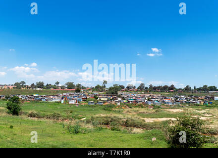 Baraccopoli abitazioni di Orlando West, Johannesburg, Sud Africa Foto Stock