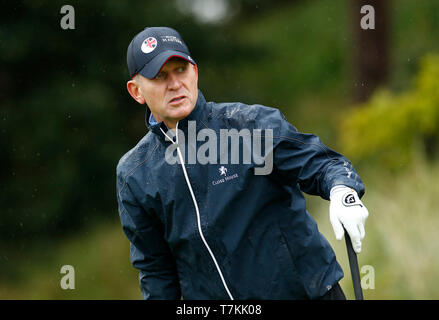 Hillside Golf Club, Southport, Regno Unito. 8 Maggio, 2019. Betfred British Masters, ospitato da Tommy Fleetwood, Pro Am giorno; ITV e radio presenter Jeremy Kyle Credito: Azione Sport Plus/Alamy Live News Foto Stock