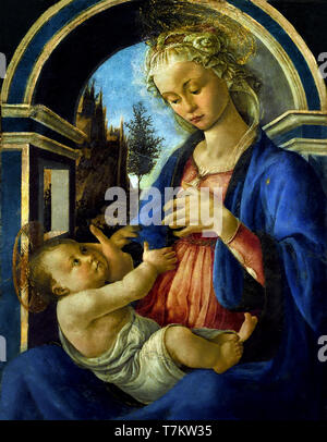 La Vergine e il bambino - Madonna col Bambino ) databili intorno 1467-1470 da Alessandro di Mariano di Vanni Filipepi, noto come Sandro Botticelli 1444-1510, Italia, italiano. Foto Stock