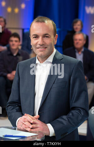 Manfred Weber bei der Wahlarena zur Europawahl im WDR-Studio BS4, Köln, 07.05.2019 Foto Stock