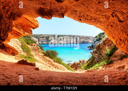 Calo des Moro Spiaggia, Mallorca, Spagna Foto Stock