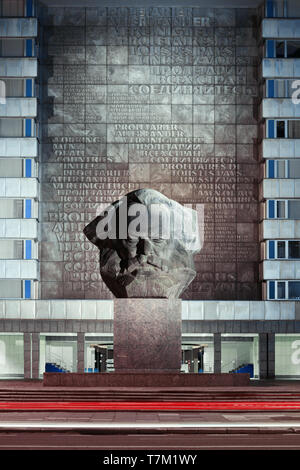 Monumento a Karl Marx a Chemnitz in Germania Foto Stock