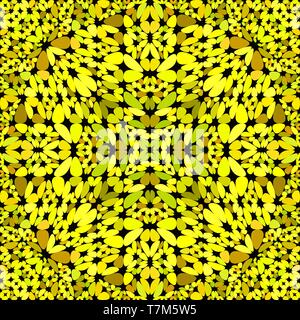 Giallo floreale di ripetizione mosaico wallpaper - sfondo vettoriale Illustrazione Vettoriale