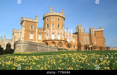 Belvoir Castle, un inglese un imponente casa; la sede dei duchi di Rutland, Leicestershire, Eeast Midlands, Regno Unito Foto Stock