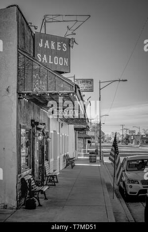 Jakes Saloon nello storico villaggio di Lone Pine - Lone Pine CA, Stati Uniti d'America - 29 Marzo 2019 Foto Stock