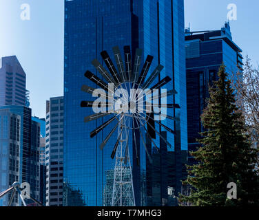 Downtown Calgary in primavera. Foto Stock