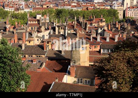 Francia, Rhone, Lione, 5° distretto, il vecchio quartiere di Lione, Saint Jean, storico sito classificato come patrimonio mondiale dall' UNESCO Foto Stock