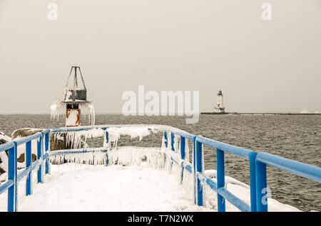 Cartello autostrada diviso Foto Stock
