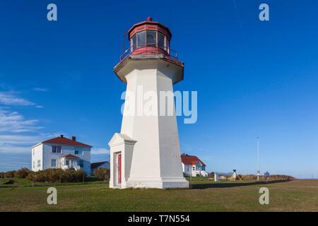 Canada Quebec, Gaspe Peninsula, Cap-d'Espoir, Cap-d'Espoir faro Foto Stock