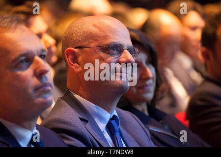 Meeting per l'elezione europea parte francese Rinascimento " La Repubblica in movimento Foto Stock