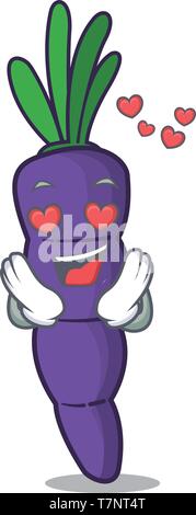 In amore viola le carote nella forma dei caratteri Illustrazione Vettoriale