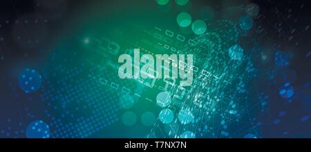 Abstract tech sfondo. La tecnologia avveniristica interfaccia con forme geometriche Illustrazione Vettoriale