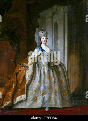 Ivan Argunov, ritratto di Caterina la Grande, dopo 1762 con corona orb & scettro Foto Stock