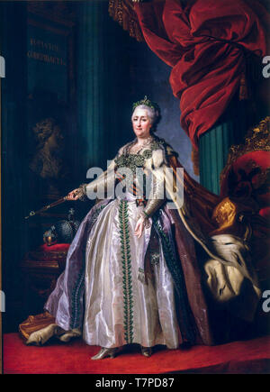 Ritratto di Caterina la Grande di Dmitrii Grigorievich Levitskii dopo Roslin e Rokotov, 1780s Foto Stock