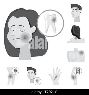 Il design del vettore di sofferenza e segno di pregiudizio. Set di sofferenza e danni stock illustrazione vettoriale. Illustrazione Vettoriale