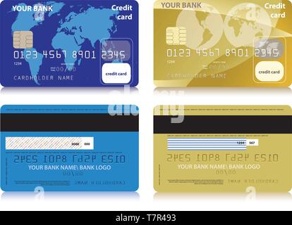 Carte di credito campioni illustrazione vettoriale Illustrazione Vettoriale