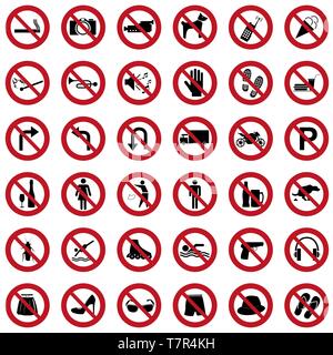 Icone Prohibiton Illustrazione Vettoriale