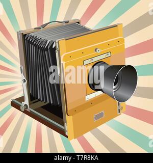 Rétro in stile vecchia fotocamera foto Illustrazione Vettoriale