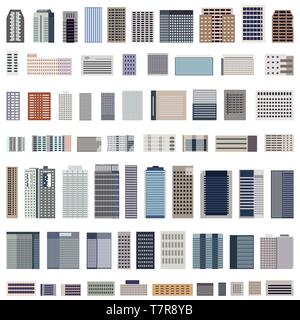 Raccolta di vettore isolato di edifici Illustrazione Vettoriale
