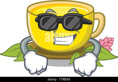 Super Cool tea curcuma in cartoon bicchieri Illustrazione Vettoriale