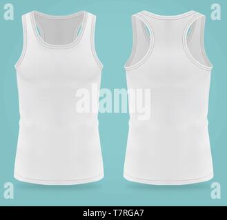 Isolato bianco realistico t-shirt per donna sport Illustrazione Vettoriale