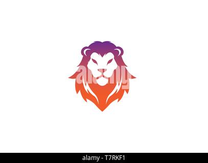 Testa leone Logo design Illustrazione Vettoriale
