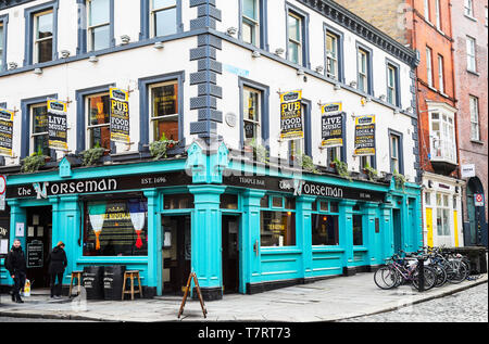 Norseman bar pub adn nel quartiere di Temple Bar a Dublino, Irlanda, Repubblica di Irlanda Foto Stock