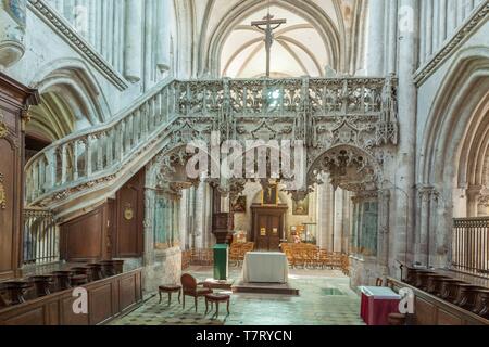 Francia, Aube, Troyes, chiesa di Saint madeleine du XIIe secolo, pietroso rood screen risalente al XVI secolo in un puro stile gotico fiammeggiante Foto Stock