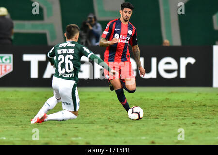 Sao Paulo, Brasile, Maggio 08th, 2019 - PALMEIRAS(BRA)-SAN LORENZO(ARG) - Corrispondenza tra Palmeiras e San Lorenzo (ARG), valido per il sesto round del Gruppo F della Copa Libertadores de América, tenutosi a Allianz Parque, in Pompéia, lato ovest di Sao Paulo, nella notte di mercoledì, 08. (Credit: Eduardo Carmim/Alamy Live News) Foto Stock