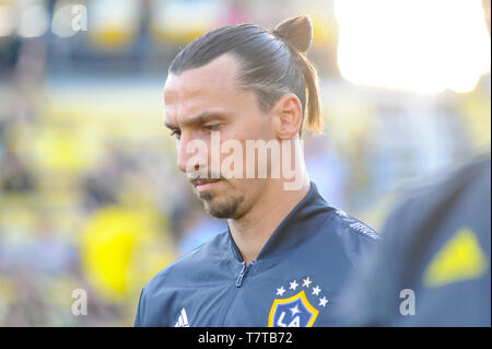 Ohio, Stati Uniti d'America. 08 Maggio, 2019. Los Angeles Galaxy avanti Zlatan Ibrahimovic (9) dopo la partita tra Los Angeles Galaxy e Columbus Crew SC a MAPFRE Stadium, in Columbus OH. Obbligatorio Photo credit: Dorn Byg/Cal Sport Media. Los Angeles Galaxy 0 - Columbus Crew SC 1 Credito: Cal Sport Media/Alamy Live News Foto Stock