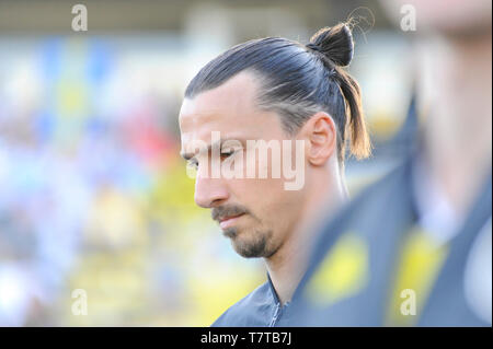 Ohio, Stati Uniti d'America. 08 Maggio, 2019. Los Angeles Galaxy avanti Zlatan Ibrahimovic (9) dopo la partita tra Los Angeles Galaxy e Columbus Crew SC a MAPFRE Stadium, in Columbus OH. Obbligatorio Photo credit: Dorn Byg/Cal Sport Media. Los Angeles Galaxy 0 - Columbus Crew SC 1 Credito: Cal Sport Media/Alamy Live News Foto Stock