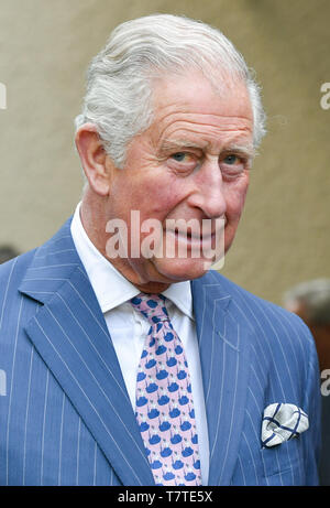 Berlino, Germania. 07 Maggio, 2019. Il British Prince Charles prende parte alla regina della festa di compleanno nella residenza dell'Ambasciatore di Gran Bretagna. Credito: Jens Kalaene/dpa-Zentralbild/ZB/dpa/Alamy Live News Foto Stock