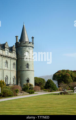 Una delle quattro torri angolari del castello di Inveraray, Argyll & Bute, Scottish Highlands, Scozia, Regno Unito Foto Stock