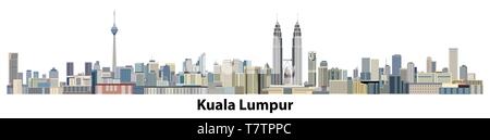 Illustrazione vettoriale di Kuala Lumpur skyline della città Illustrazione Vettoriale