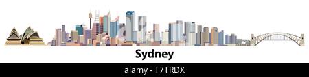 Illustrazione Vettoriale di Sydney dello skyline della città Illustrazione Vettoriale