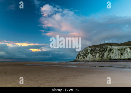 Tramonto su Capo Blanc-nez, Francia Foto Stock