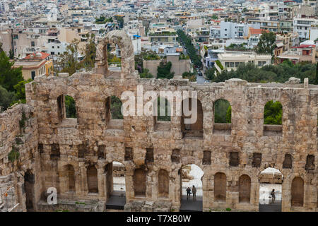 Odeón o Teatro de Herodes Atico. Acrópolis. Atenas, Grecia Foto Stock