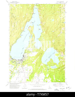 USGS TOPO Map ID Idaho McCall 237100 1973 24000 Restauro Foto Stock