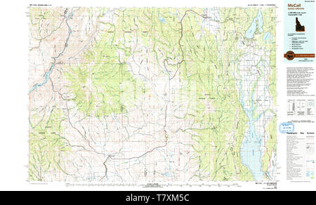 USGS TOPO Map ID Idaho McCall 239394 1980 100000 Il restauro Foto Stock