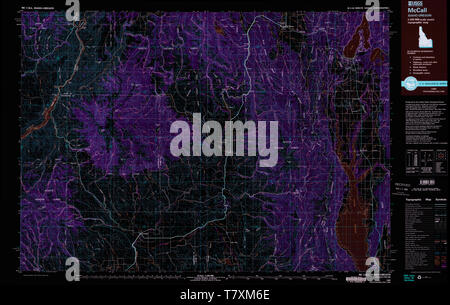 USGS TOPO Map ID Idaho McCall 239395 1980 100000 Restauro invertito Foto Stock