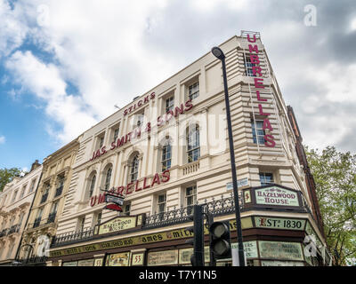 James Smith & sons shop ombrello, Il Grade ii Listed è un edificio in New Oxford Street, Londra, Regno Unito. Foto Stock