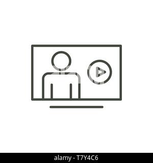 Video di insegnamento e di formazione - video informativo w icona pulsante video Illustrazione Vettoriale