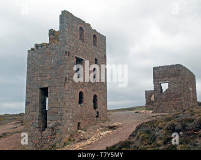 I resti del Wheal Coates Miniera di stagno in Cornovaglia Foto Stock