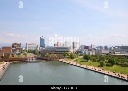 Città di Toyama grattacielo paesaggio urbano del centro di Toyama in Giappone Foto Stock