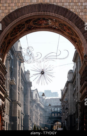 Architettura su Khreshchatyk Avenue, Kiev - Ucraina Foto Stock